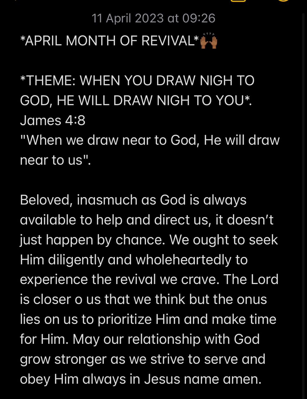 DRAW NIGH TO GOD.