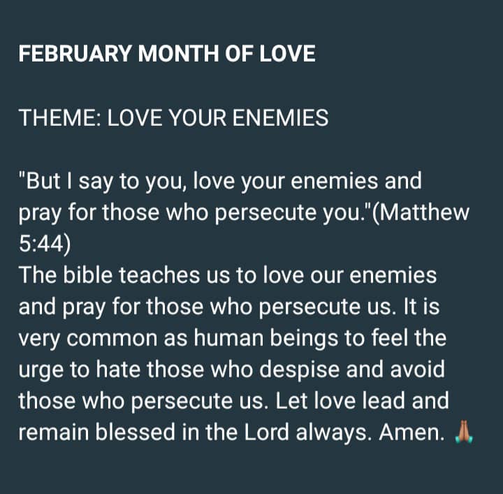 LOVE YOUR ENEMIES REGARDLESS