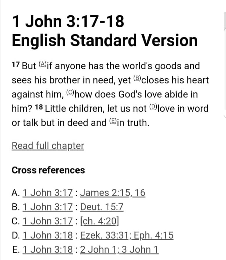 LOVE IS IN DEEDS.