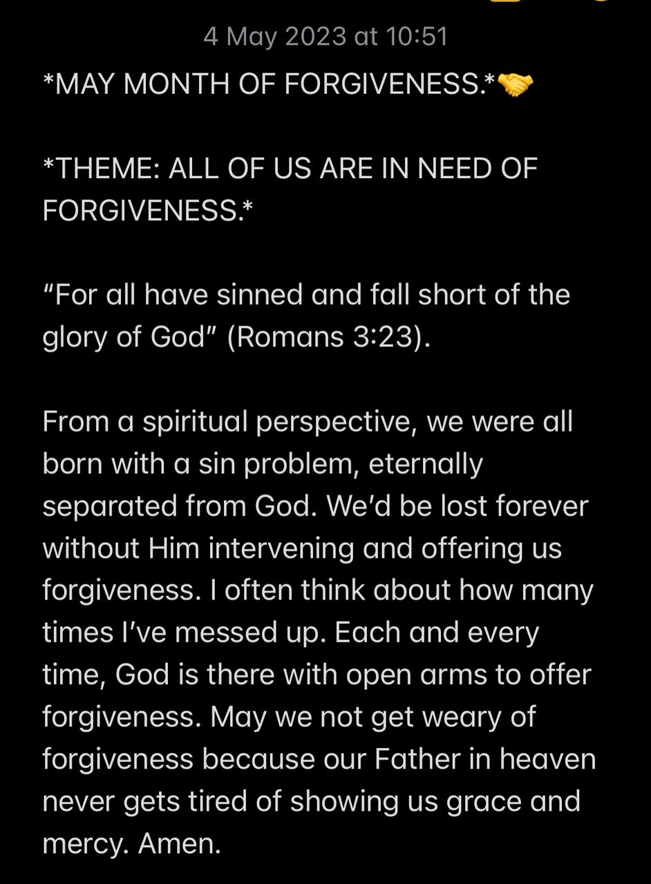 EVERYONE NEEDS FORGIVENESS