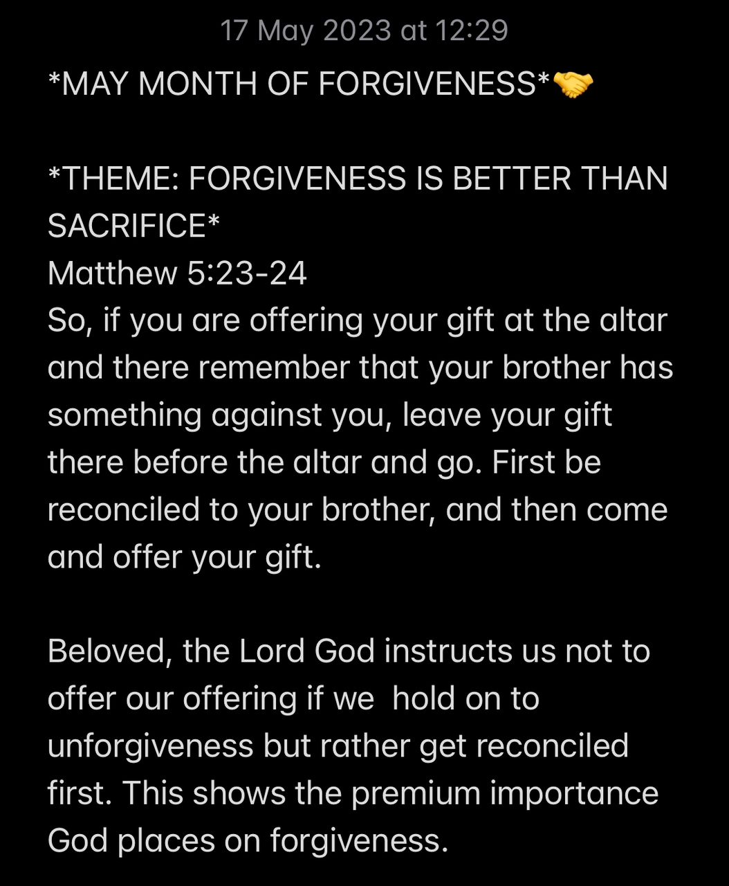 UNFORGIVENESS IS LIKE TORTURE