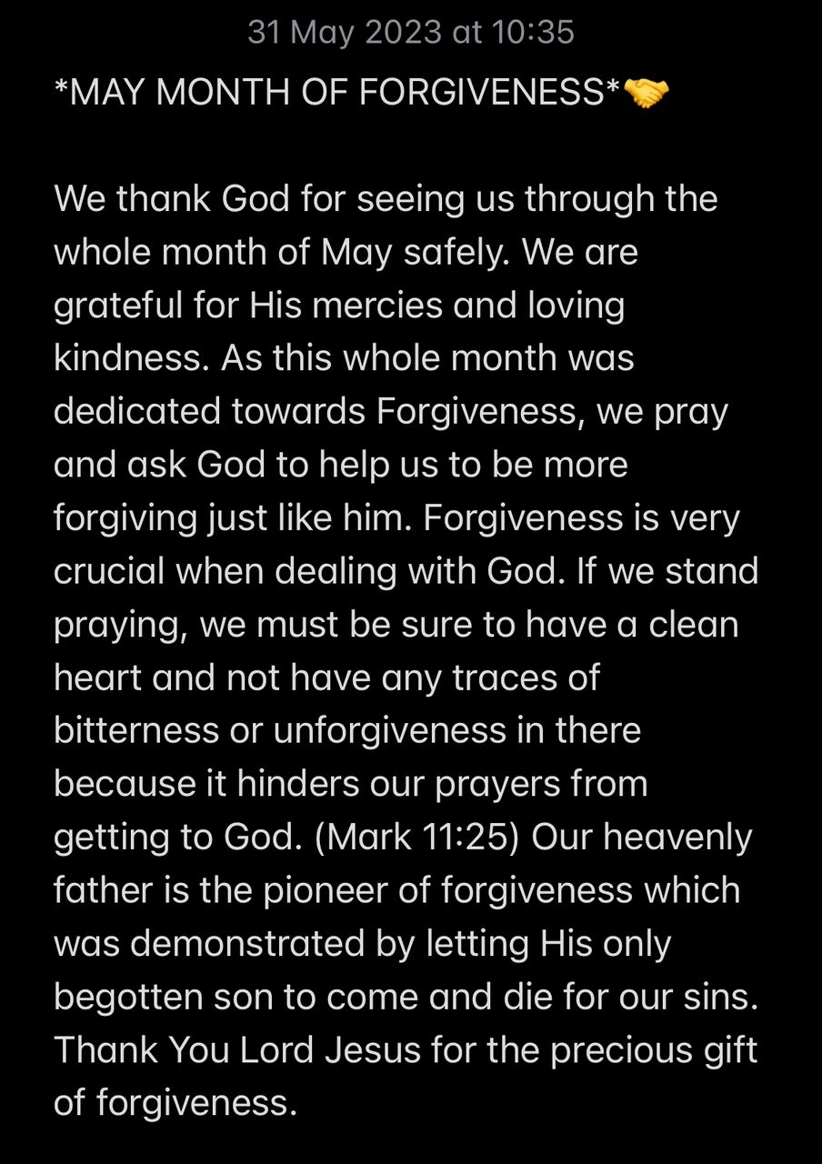 THANK YOU LORD JESUS FOR THE MONTH OF MAY.