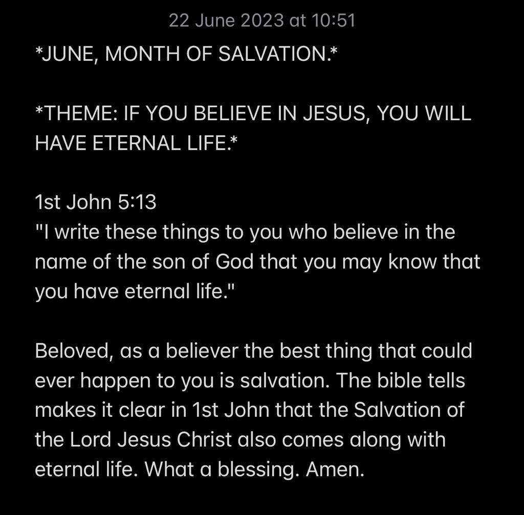 ETERNAL LIFE IN CHRIST JESUS.