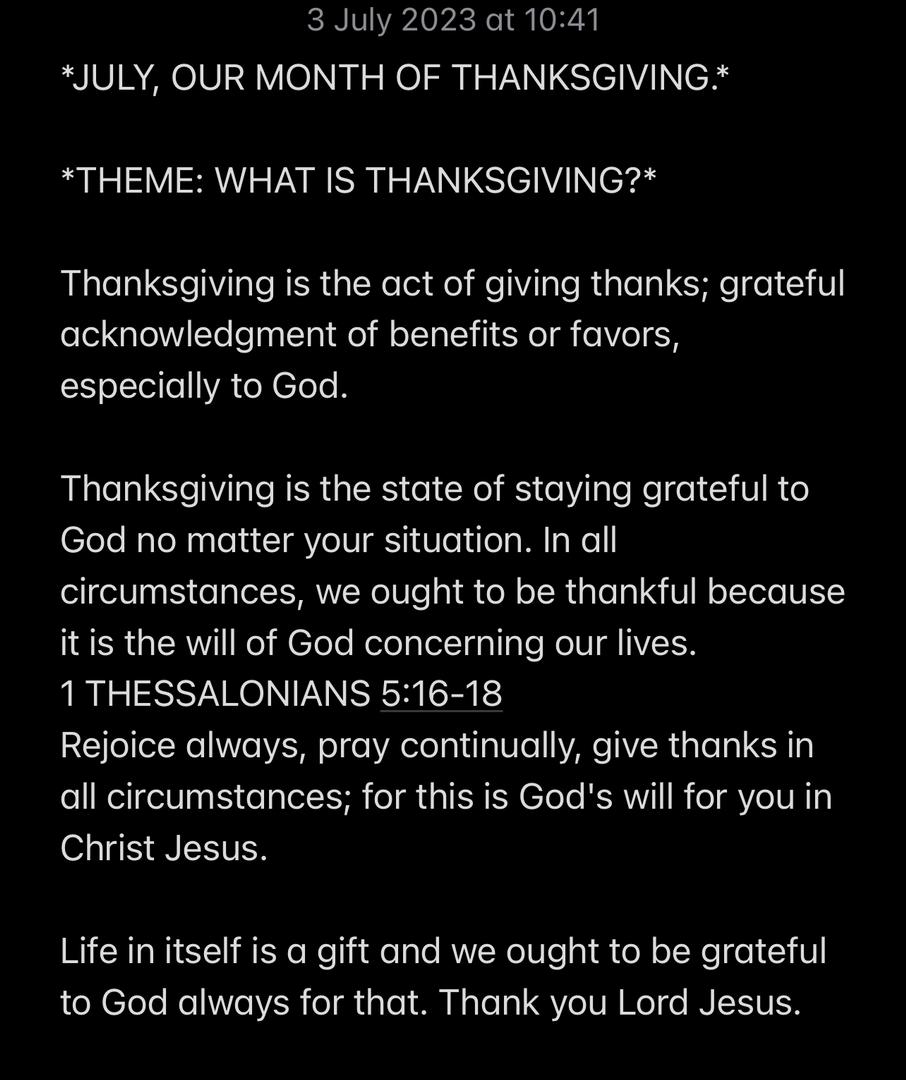 WHAT IS THANKSGIVING