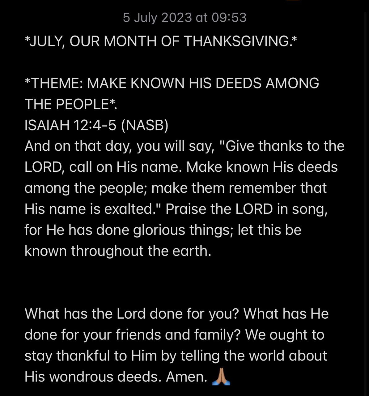 MAKE KNOWN HIS DEEDS AMONG THE PEOPLE.