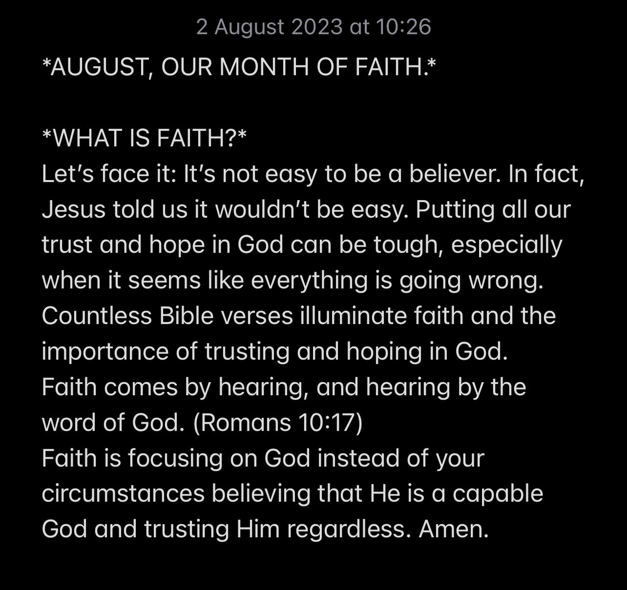 WHAT IS FAITH?